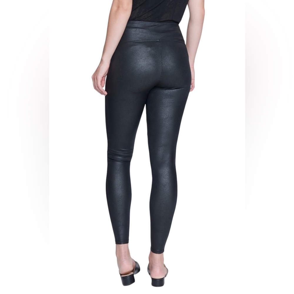 Seven 7 Black Faux Leather High Rise Pull On Pants Size Medium